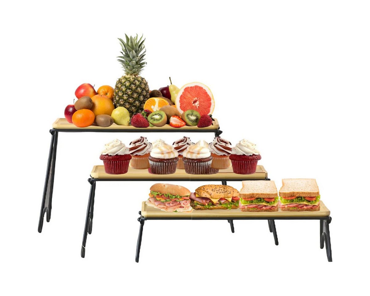 Cheffinger Dekotablett Serviertablett Tablett Set mit klappbaren Beinen Etagere 3tlg (Tablett-Set bestehend aus 3 Tabletts) Cheffinger Dekotablett Serviertablett Tablett Set mit klappbaren Beinen Etagere 3tlg (Tablett-Set bestehend aus 3 Tabletts) von Cheffinger