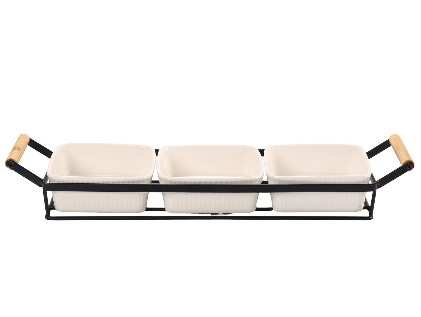 Cheffinger Dipschale Servierset Snackschalen Dipschalen Servierschalen mit Tablett, Material: Keramik, Holz, Metall Cheffinger Dipschale Servierset Snackschalen Dipschalen Servierschalen mit Tablett, Material: Keramik, Holz, Metall von Cheffinger