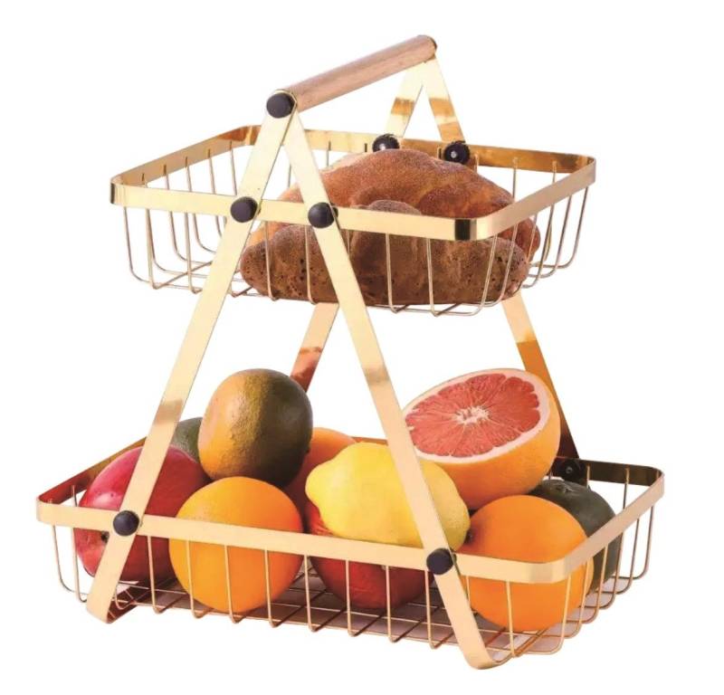 Cheffinger Etagere Obstkorb Obst-Etagere Brotkorb Obstschale 2 Etagen Metall Cheffinger, Material: Metall von Cheffinger