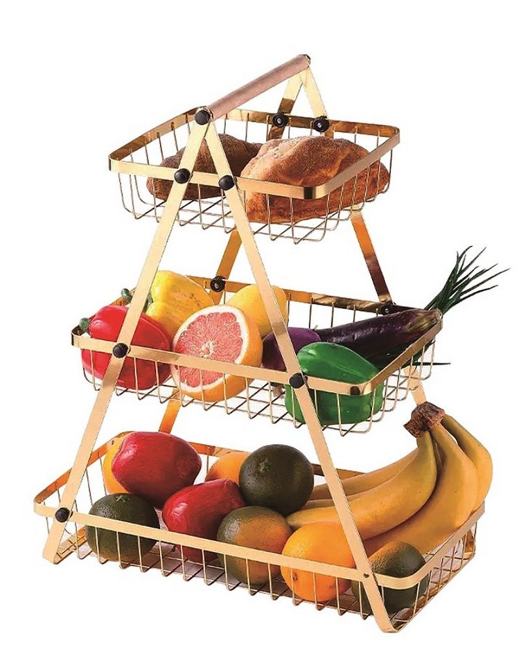 Cheffinger Etagere Obstkorb Obst-Etagere Brotkorb Obstschale 3 Etagen Metall Cheffinger, Material: Metall von Cheffinger