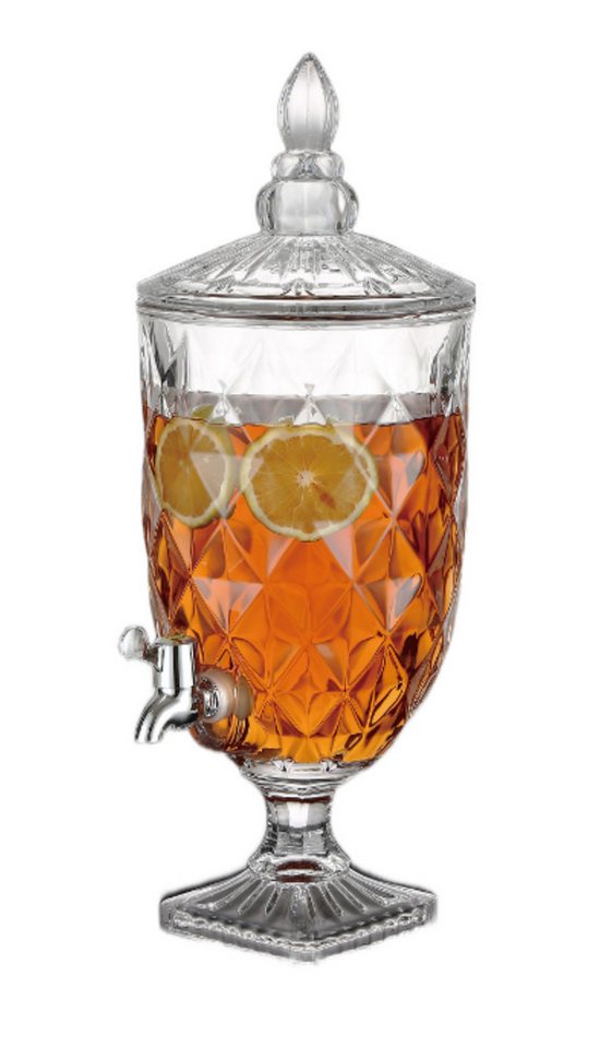 Cheffinger Getränkespender Getränkespender 5L aus Glas mit Deckel - Retro Design mit Zapfhahn von Cheffinger