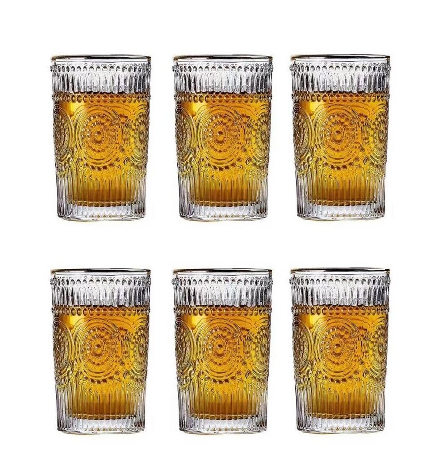 Cheffinger Gläser-Set 6 Tlg. Vintage Trinkgläser Set Cognac Whiskey Cocktailgläser 400 ml von Cheffinger