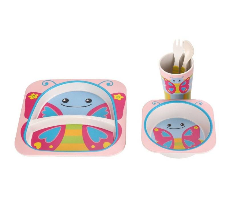 Cheffinger Kindergeschirr-Set Kindergeschirr Kinder Geschirr Set Geschenk Schmetterling Cheffinger, 1 Personen Cheffinger Kindergeschirr-Set Kindergeschirr Kinder Geschirr Set Geschenk Schmetterling Cheffinger, 1 Personen von Cheffinger