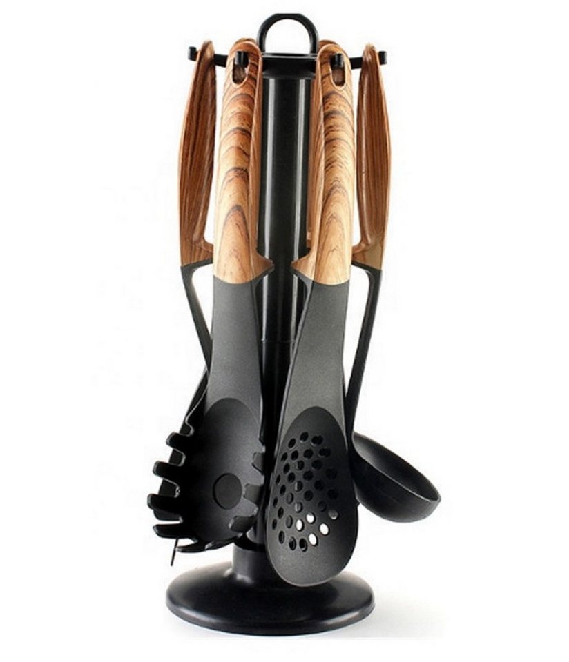 Cheffinger Kochbesteck-Set Küchenhelfer 7-teilig Spaghettiheber, Schöpfkelle, Pfannenwender (7-teiliges Set) von Cheffinger