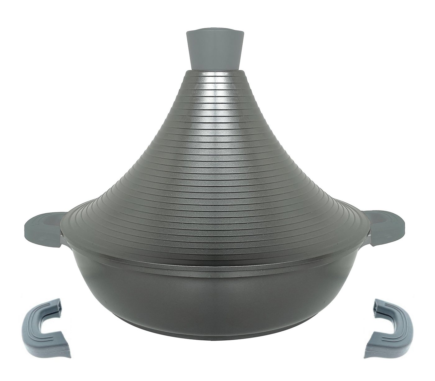 Cheffinger Kochtopf Aluguss Tajine Ø32cm Induktion Silikongriffe Dampfgarer, (1-tlg) von Cheffinger