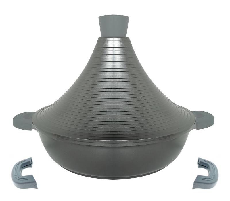 Cheffinger Kochtopf Aluguss Tajine Ø32cm Induktion Silikongriffe Dampfgarer, (1-tlg) von Cheffinger