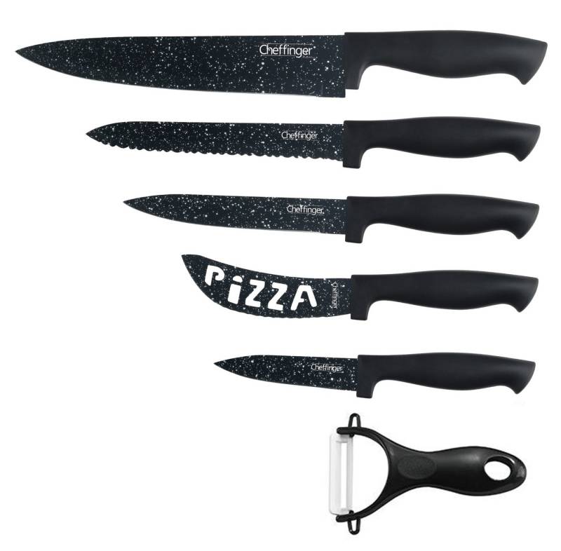 Cheffinger Messer-Set 6 teiliges Messerset in Klappbox mit Magnetverschluss von Cheffinger