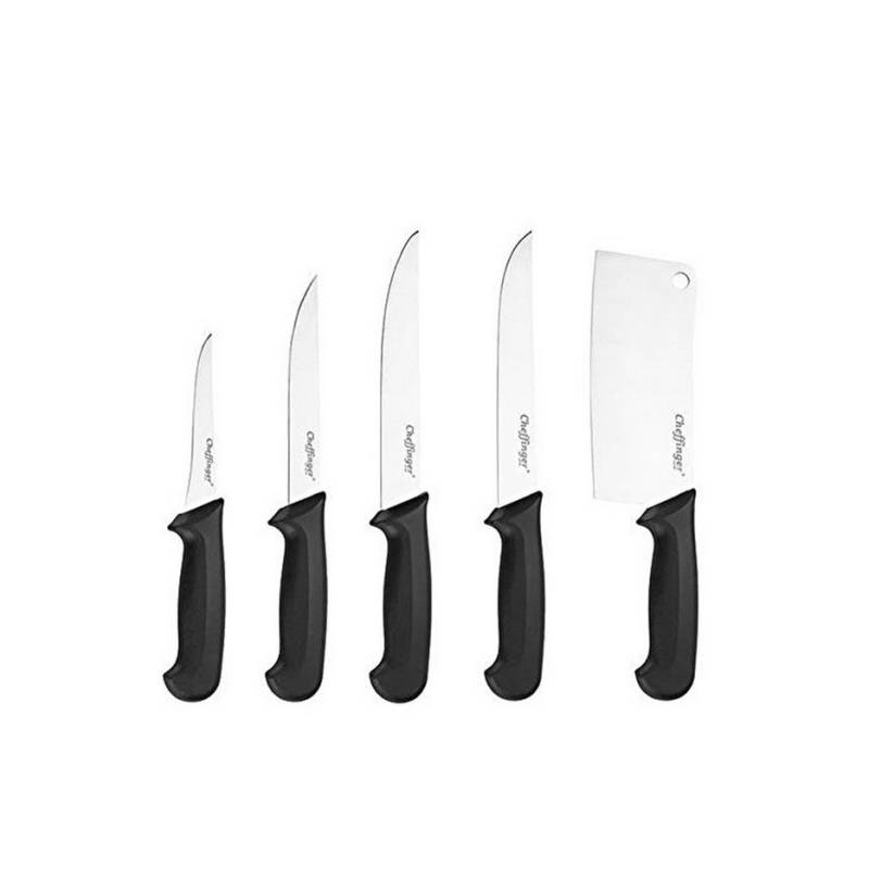 Cheffinger Messer-Set BBQ 5-teilig, aus hochwertigem Edelstahl - Ergonomisch & langlebig (5-tlg), Edelstahl, ergonomisch geformte Griffe von Cheffinger