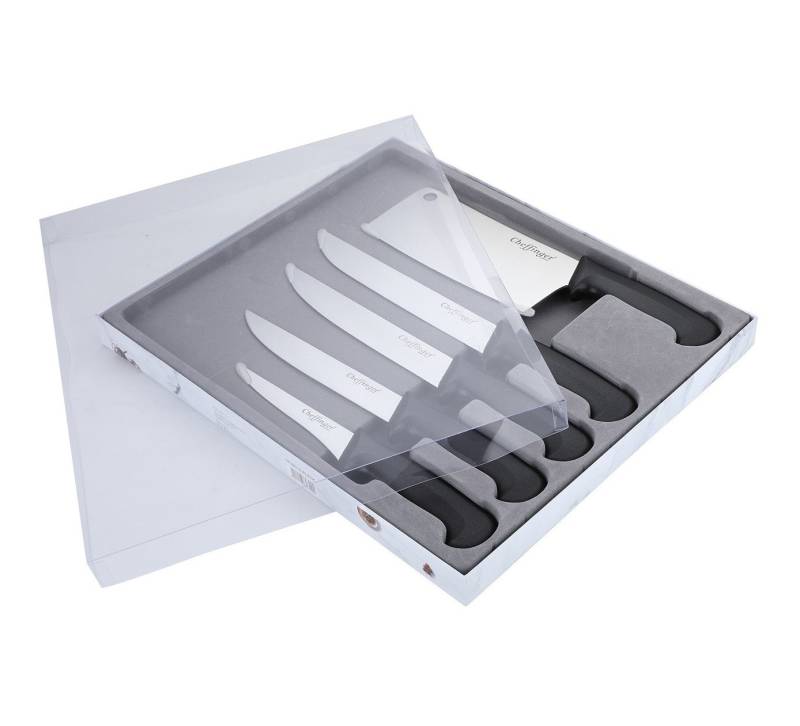 Cheffinger Messer-Set Messer Küchenmesser Kochmesser Messerset 5-tlg. Cheffinger CF-BG12 (Set bestehend aus 4 Messern und 1 Hackmesser) von Cheffinger