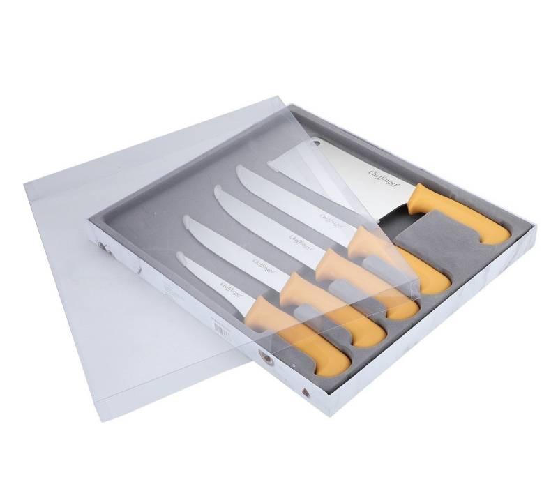 Cheffinger Messer-Set Messer Küchenmesser Kochmesser Messerset 5-tlg. Cheffinger CF-BG12 (Set bestehend aus 4 Messern und 1 Hackmesser) von Cheffinger