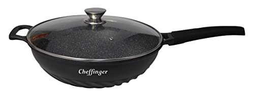 Cheffinger Pfannen-Set Ø 32cm »WOK Wokpfanne Pfanne mit Glasdeckel Induktion CF-DW32« von Cheffinger