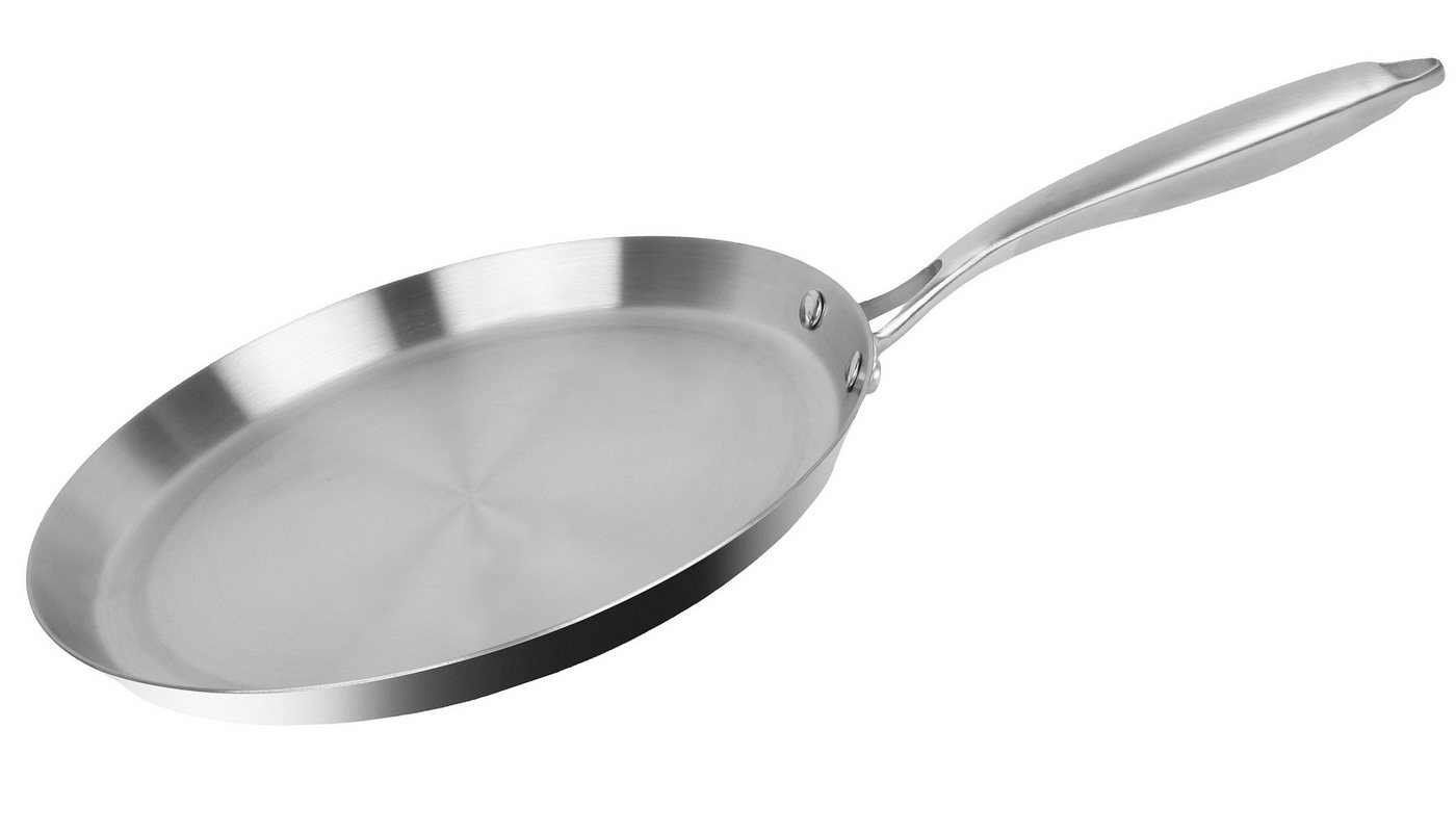 Cheffinger Crêpepfanne Pfannkuchen Crepes Pancake Pfanne Edelstahl Ø28cm Induktion, Material: Edelstahl von Cheffinger