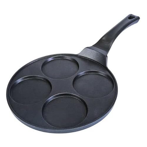 Cheffinger Pfannkuchen Pfanne Ø26cm Induktion Alu Guss Spiegelei Eierpfanne 4 - Lochpfanne Pancakes Bratpfanne Pancake Pfannkuchen 3-fache Beschichtung Spiegeleier Oladji von Cheffinger