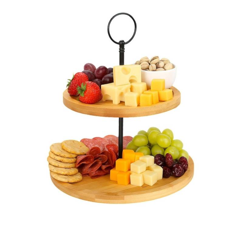 Cheffinger Etagere Etagere Servierschale Servierplatte Snackschale 2 Etagen Hoz, Material: Metall, Holz Cheffinger Etagere Etagere Servierschale Servierplatte Snackschale 2 Etagen Hoz, Material: Metall, Holz von Cheffinger