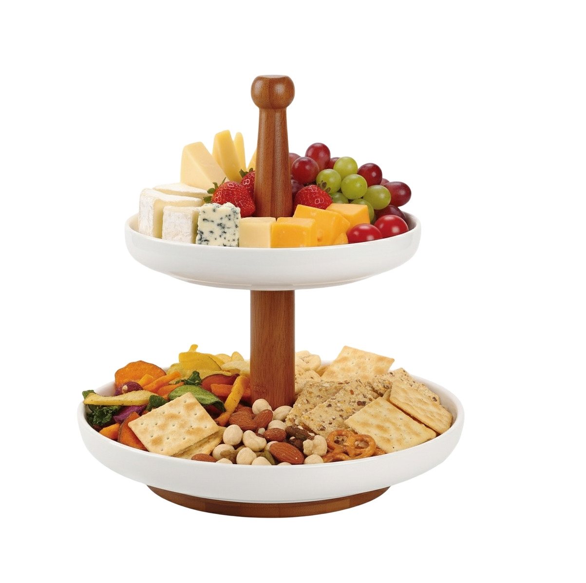 Cheffinger Etagere Etagere Servierschale Servierständer Snackschale 2 Etagen Cheffinger, Material: Keramik, Holz Cheffinger Etagere Etagere Servierschale Servierständer Snackschale 2 Etagen Cheffinger, Material: Keramik, Holz von Cheffinger