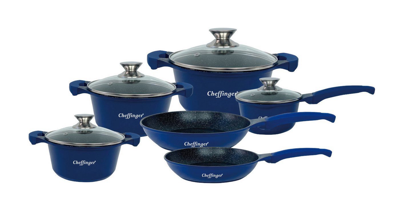 Cheffinger Topf-Set CF-DA1010 Blue, Aluminium (Set, 10-teiligen) von Cheffinger