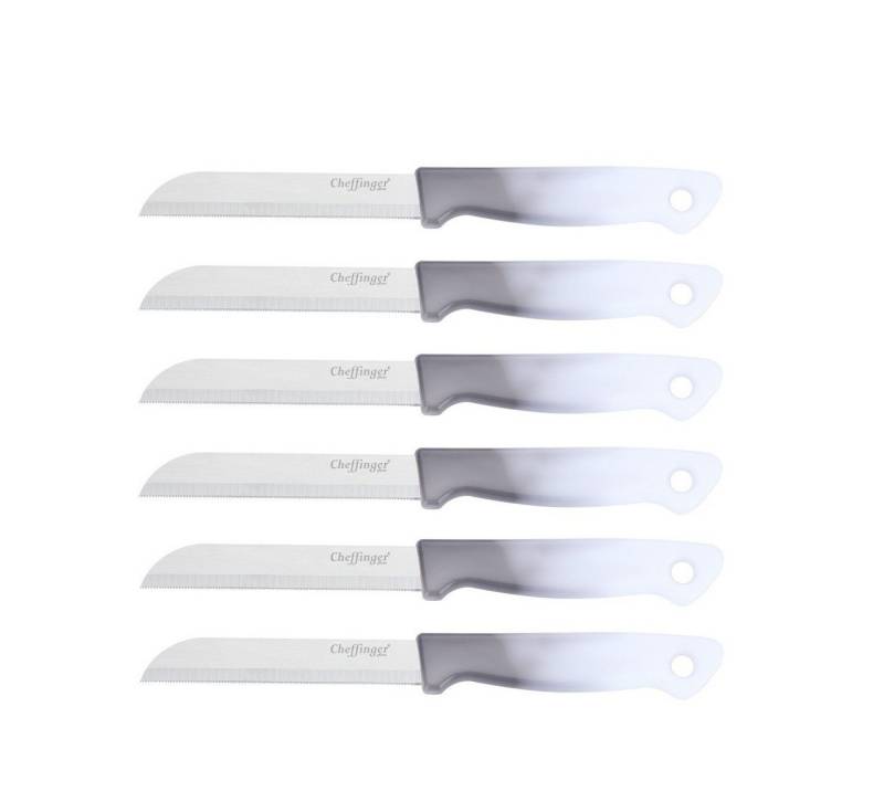 Cheffinger Universalküchenmesser 18 cm mit ergonomischem Griff - vielseitig & pflegeleicht, Grau, 18 cm, ergonomisch geformt, langlebig von Cheffinger