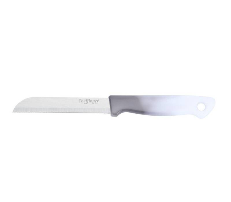 Cheffinger Universalküchenmesser 18 cm mit ergonomischem Griff - vielseitig & pflegeleicht, Grau, 18 cm, ergonomisch geformt, langlebig von Cheffinger