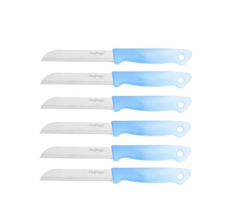 Cheffinger Universalküchenmesser 18 cm mit ergonomischem Griff - vielseitig & pflegeleicht, Hellblau, 18 cm, ergonomisch geformt, langlebig von Cheffinger