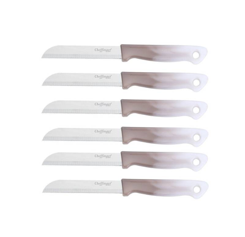 Cheffinger Universalküchenmesser 18 cm mit ergonomischem Griff - vielseitig & pflegeleicht, Hellbraun, 18 cm, ergonomisch geformt, langlebig von Cheffinger