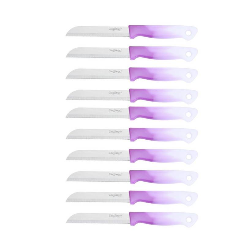 Cheffinger Universalküchenmesser 18 cm mit ergonomischem Griff - vielseitig & pflegeleicht, Lila, ergonomisch geformt, 18 cm, langlebig Cheffinger Universalküchenmesser 18 cm mit ergonomischem Griff - vielseitig & pflegeleicht, Lila, ergonomisch geformt, 18 cm, langlebig von Cheffinger