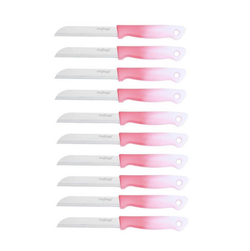 Cheffinger Universalküchenmesser 18 cm mit ergonomischem Griff - vielseitig & pflegeleicht, Pink, ergonomisch geformt, 18 cm, langlebig von Cheffinger