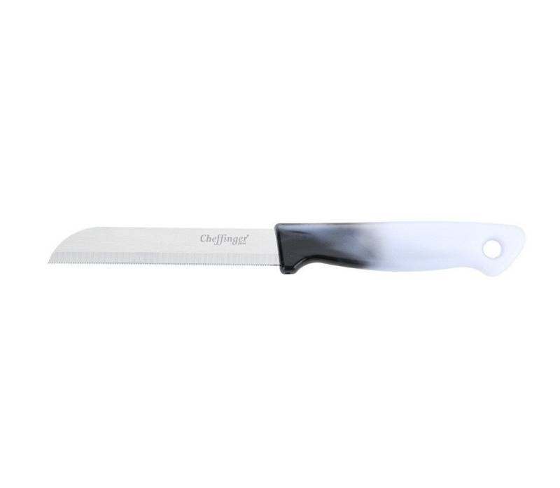 Cheffinger Universalküchenmesser 18 cm mit ergonomischem Griff - vielseitig & pflegeleicht, Schwarz, ergonomisch geformt, 18 cm, langlebig von Cheffinger