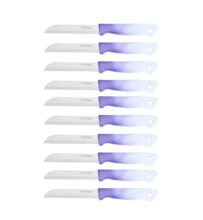 Cheffinger Universalküchenmesser 18 cm mit ergonomischem Griff - vielseitig & pflegeleicht, Violett, ergonomisch geformt, 18 cm, langlebig von Cheffinger