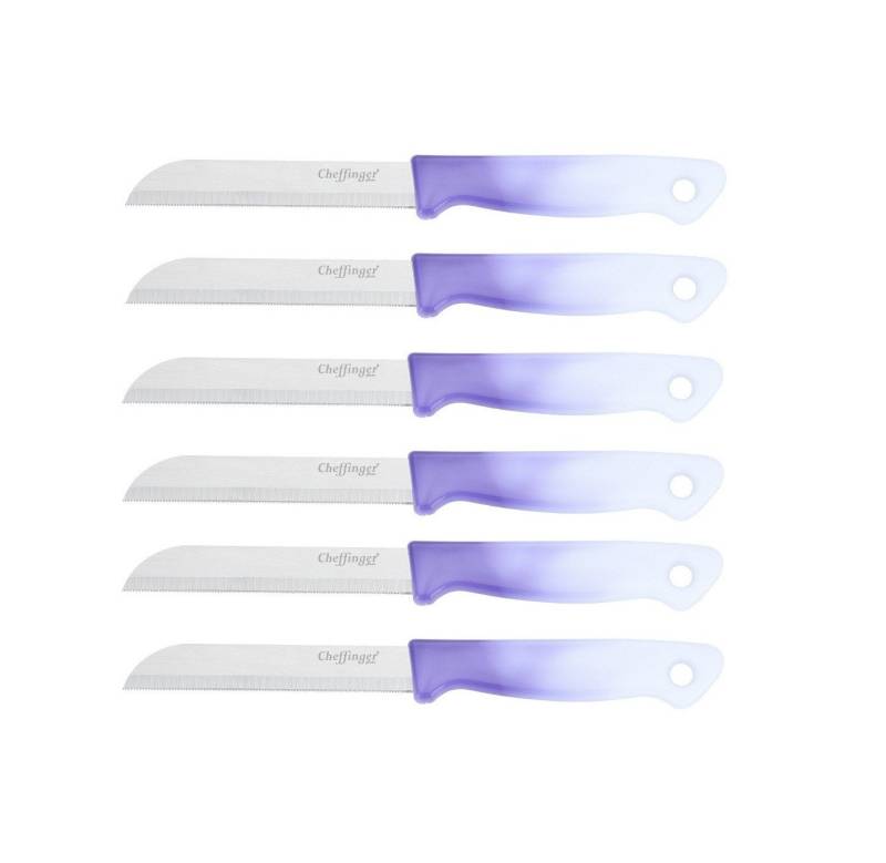 Cheffinger Universalküchenmesser 18 cm mit ergonomischem Griff - vielseitig & pflegeleicht, Violett, ergonomisch geformt, 18 cm, langlebig von Cheffinger