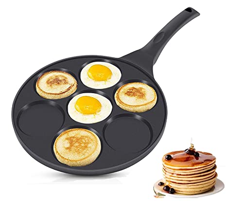 Pfannkuchen Pfanne Ø26cm 7 Fächer Induktion Alu Guss Spiegelei Crepespfanne Pancake geeignet für alle Herdarten von Cheffinger