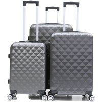 Reisekoffer Koffer 3 tlg Hartschale Trolley Set Kofferset Handgepäck Gepäck Reisetasche  ABS-07 von Cheffinger