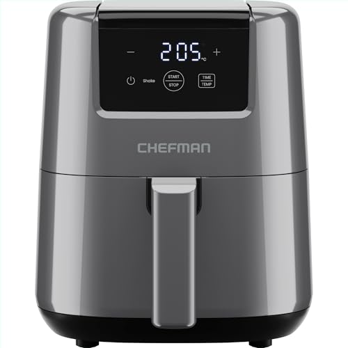 Chefman 2L Mini-Heißluftfritteuse - platzsparende Heissluftfritteuse, antihaftbeschichtet und spülmaschinenfest, schnelle & einfache Mahlzeiten, mit digitalem Timer und Schüttelerinnerung - Grau Chefman 2L Mini-Heißluftfritteuse - platzsparende Heissluftfritteuse, antihaftbeschichtet und spülmaschinenfest, schnelle & einfache Mahlzeiten, mit digitalem Timer und Schüttelerinnerung - Grau von Chefman