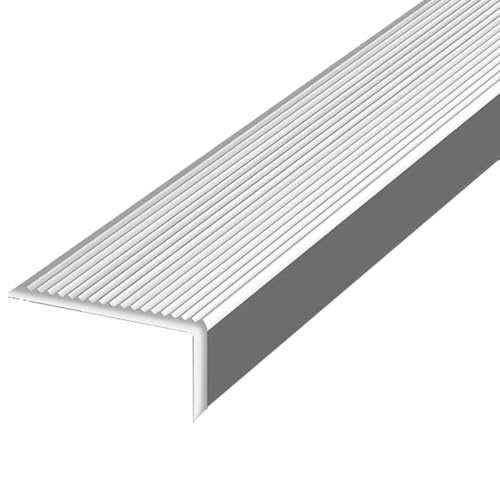 1 Stück silberne 35-Zoll-Treppenkantenverkleidung aus Aluminium – rutschfester Treppenkantenschutz for den Innen- und Außenbereich(WxH 4.5x2.3cm) von ChegLI