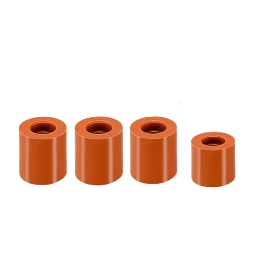 1-teiliges Nivellierungssäulenset for 3D-Drucker – 3 lange + 1 kurzer fester Silikon-Abstandshalter for verbesserte Nivellierung(Orange) von ChegLI