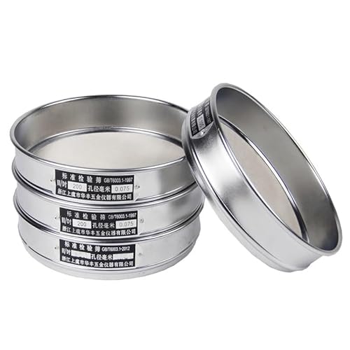 20 cm Laborsieb-Set mit verzinktem Deckel und Behälter – Präzisionsprüfsieb zur Mehl-, Pulver- und Getreideprüfung(24mesh(0.85mm)) von ChegLI
