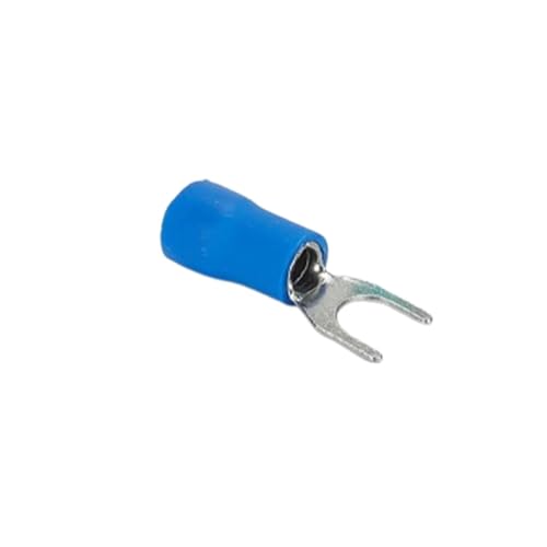 50 Stück M4-M6 Gabel-Crimp-Anschlussklemmen – Isolierte Messing-Draht-Endverbinder for sichere elektrische Verbindungen(Blue,5.5 x 5) von ChegLI