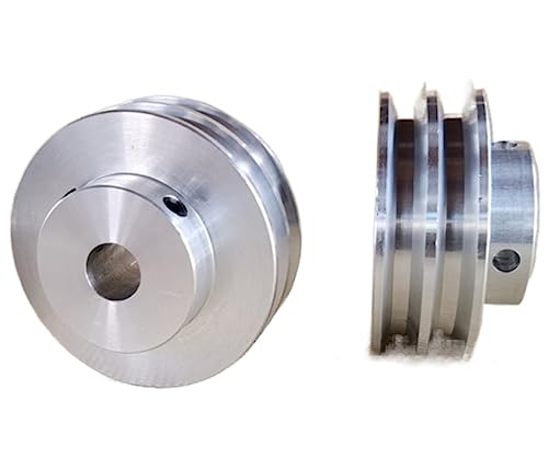 Doppelrillenscheibe 60 mm – Keilriemenscheibe aus Aluminiumlegierung for Drehspindelmotor, 2er-Set, kompatibel mit 6 mm PU-Rundriemen(16mm) von ChegLI