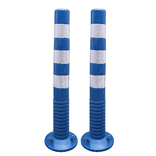 Flexible Einfahrtsleitpfosten, 2er-Pack mit Reflektorstreifen – Sicherheitspollerkegel zur Verkehrskontrolle und Gefahrenwarnung(Blue+white) von ChegLI