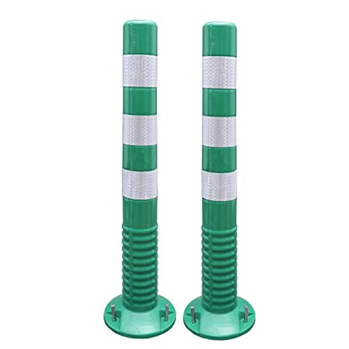 Flexible Einfahrtsleitpfosten, 2er-Pack mit Reflektorstreifen – Sicherheitspollerkegel zur Verkehrskontrolle und Gefahrenwarnung(Green+white) von ChegLI