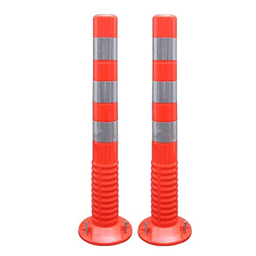 Flexible Einfahrtsleitpfosten, 2er-Pack mit Reflektorstreifen – Sicherheitspollerkegel zur Verkehrskontrolle und Gefahrenwarnung(Red+siver) von ChegLI