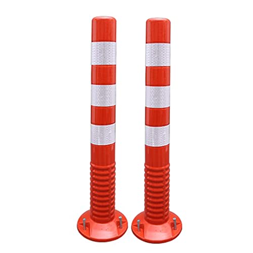 Flexible Einfahrtsleitpfosten, 2er-Pack mit Reflektorstreifen – Sicherheitspollerkegel zur Verkehrskontrolle und Gefahrenwarnung(Red+white) von ChegLI