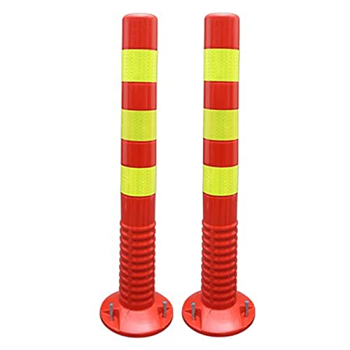 Flexible Einfahrtsleitpfosten, 2er-Pack mit Reflektorstreifen – Sicherheitspollerkegel zur Verkehrskontrolle und Gefahrenwarnung(Red+yellow) von ChegLI
