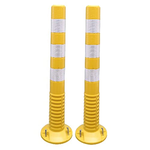 Flexible Einfahrtsleitpfosten, 2er-Pack mit Reflektorstreifen – Sicherheitspollerkegel zur Verkehrskontrolle und Gefahrenwarnung(Yellow+white) von ChegLI