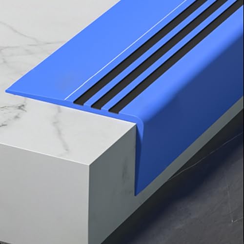 Selbstklebender, rutschfester Treppenkantenschutz aus Gummi – flexible Sicherheitsleiste for Treppen, Rampen und Leitern – 1 Stück(Blue,L 23m) von ChegLI