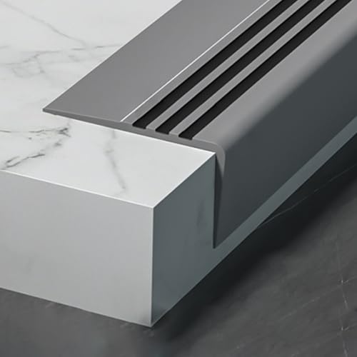 Selbstklebender, rutschfester Treppenkantenschutz aus Gummi – flexible Sicherheitsleiste for Treppen, Rampen und Leitern – 1 Stück(Gray B,L 25m) von ChegLI