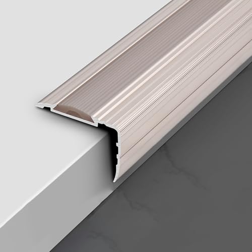 Wasserdichter Treppenkantenschutz aus Aluminium for den Innenbereich – Rutschfester Zierstreifen for Treppen, Rampen und Leitern – 1 Stück(Rose Gold,110cm) von ChegLI