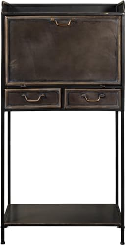 CHEHOMA Barschrank Bonaparte-Mini-Bar Hausbar im Industrial Style fürs Wohnzimmer-mit Schubladen und großzügiger Ablage-Vintage Design-Shabby Chic-Eisen-120 x 38 x 61 cm, Metall, One Size von CHEHOMA