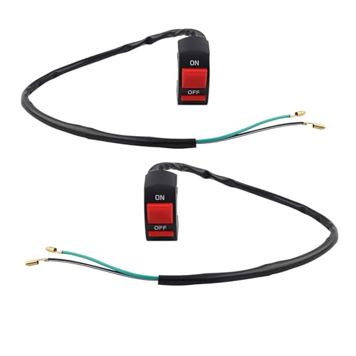 Chelhead 2 Stücke 22mm Universal Motorrad Schalter, EIN/AUS Mini Fahrradzubehör Motorrad Lenkerschalter Halterung LED Scheinwerfer Chelhead 2 Stücke 22mm Universal Motorrad Schalter, EIN/AUS Mini Fahrradzubehör Motorrad Lenkerschalter Halterung LED Scheinwerfer von Chelhead