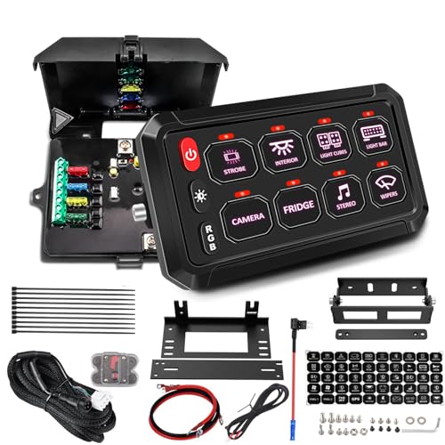 Chelhead 8 Gang Schalter Panel Kit 12V/24V: Schalter box Ein/Aus, LED-Auto-Touch-Schalttafel Universal Circuit Control Relais System Touch Switch Box RGB sieben Farben für Auto LKW Boot UTV SUV Chelhead 8 Gang Schalter Panel Kit 12V/24V: Schalter box Ein/Aus, LED-Auto-Touch-Schalttafel Universal Circuit Control Relais System Touch Switch Box RGB sieben Farben für Auto LKW Boot UTV SUV von Chelhead