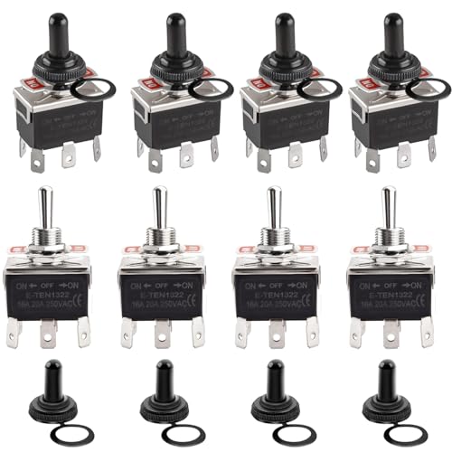 Chelhead Kippschalter Schalter 12v 8 Stück 3 Pin DC AC 16A 20A 250VAC Heavy-Duty Metallschalter für Wagen Boot Marine Chelhead Kippschalter Schalter 12v 8 Stück 3 Pin DC AC 16A 20A 250VAC Heavy-Duty Metallschalter für Wagen Boot Marine von Chelhead